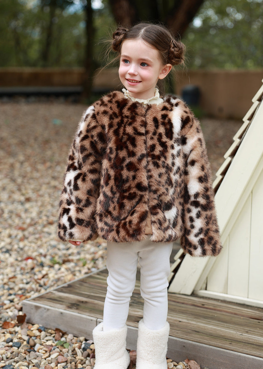 Leopard-Print Eco-Friendly Fur Coat 34