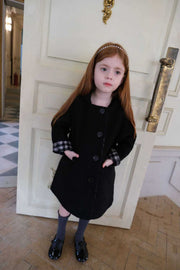 Black Double-faced wool plaid coat 31