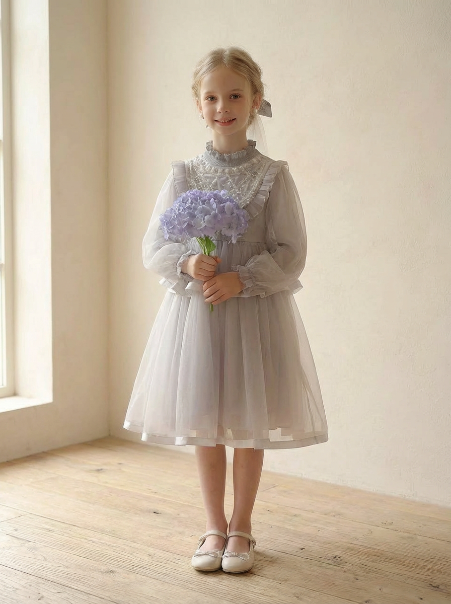 Silver-Gray Holiday Lolita Dress for Girls 83