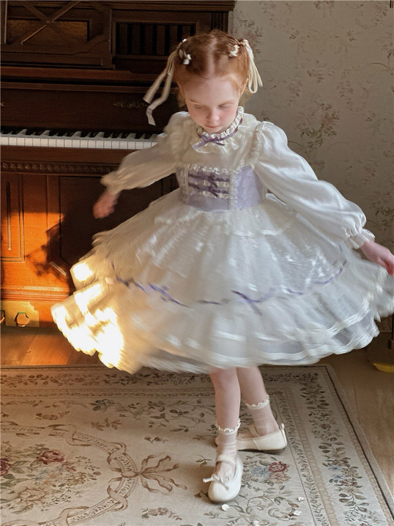 Purple and White French Polka Dot Lolita Princess Dress 73