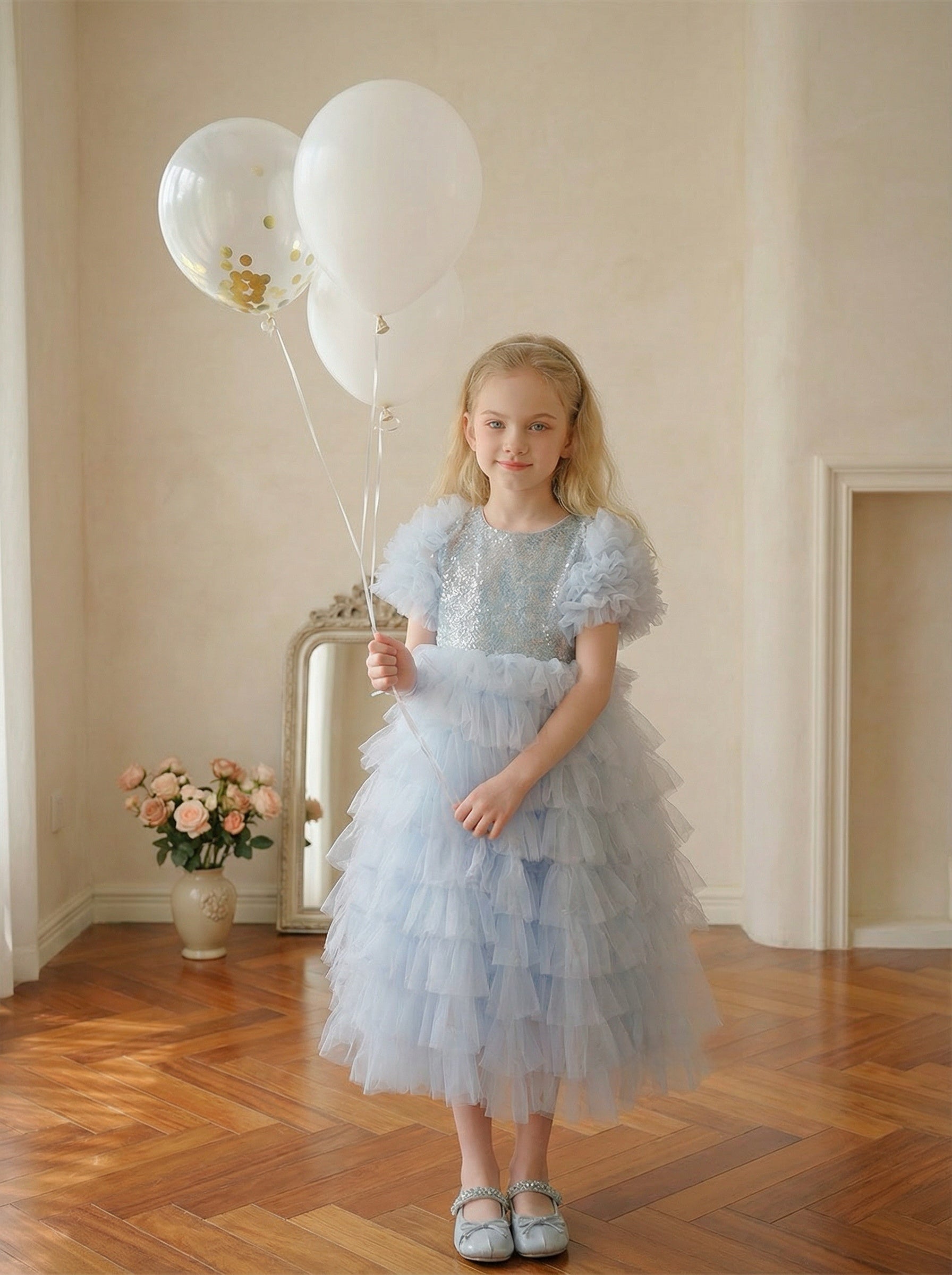 Blue Gradient Dress Birthday Gift Dress 78